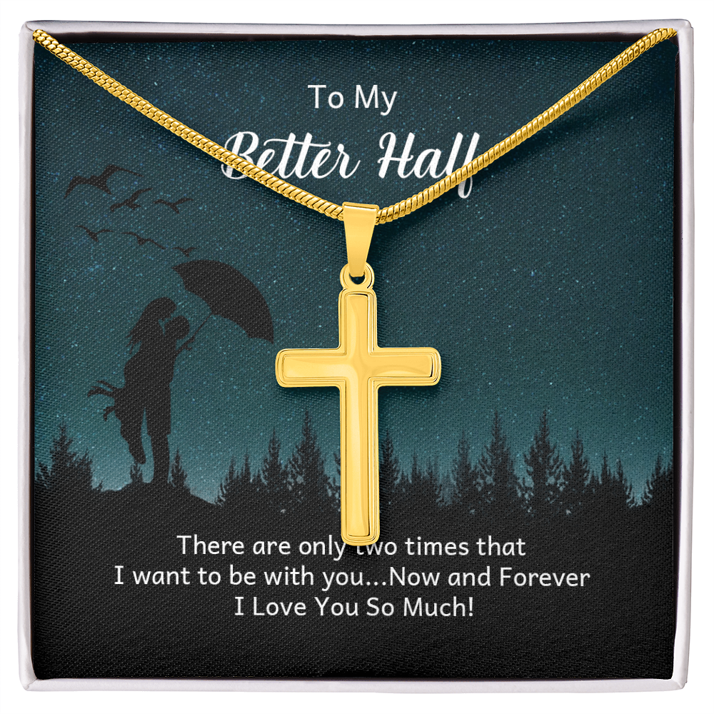 Artisan Cross Necklace with Snake Chain